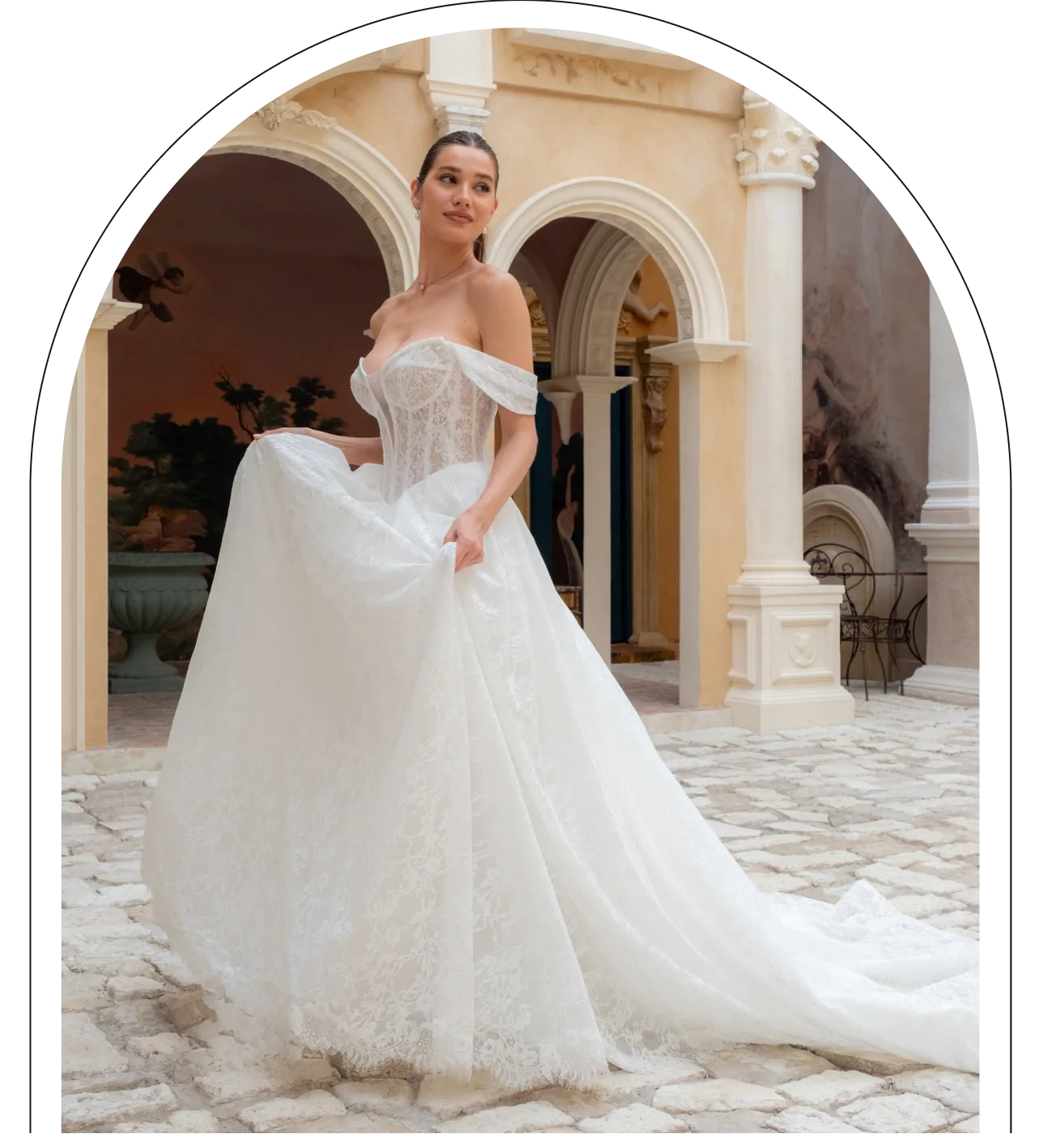 Miss Scarlett bride in a modern luxury bridal gown